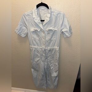GAP Women’s Size 0 Light Sky Blue Button-Up Jumpsuit